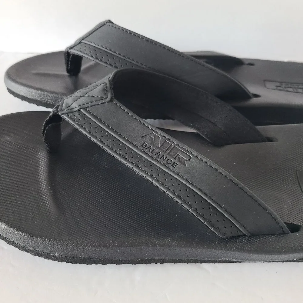 AIR BALANCE MEN'S FLIP FLOPS -BLACK-SIZE 12